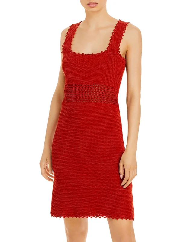 AristocraticWomens Crochet Sleeveless Sweaterdress