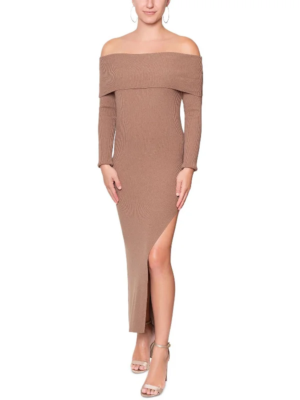 City-sleekWomens Drapey Long Sweaterdress
