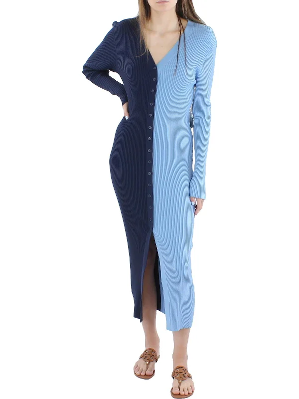Ultra-flatteringWomens Knit Ribbed Sweaterdress