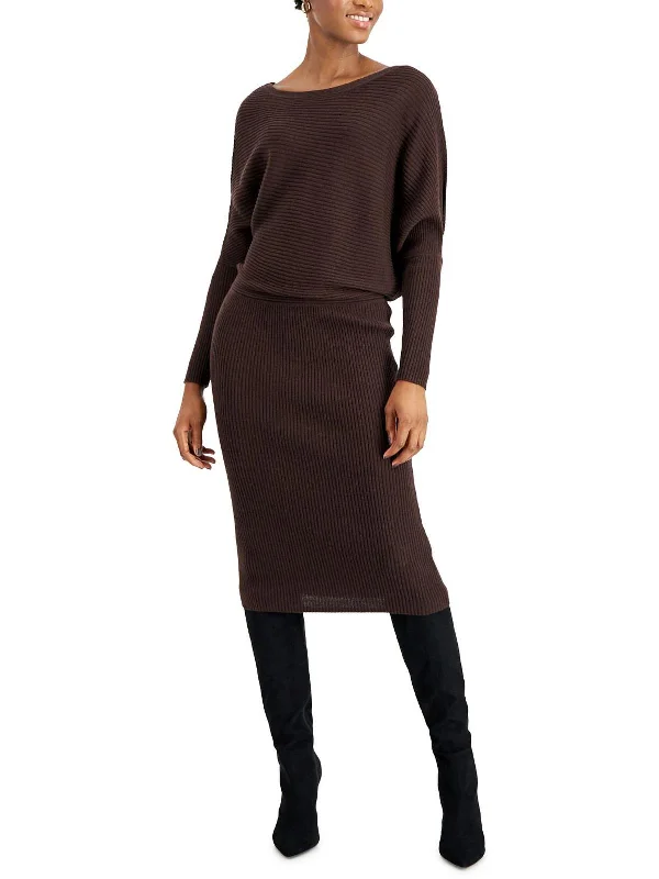 Capsule-wardrobeWomens Knit Ribbed Sweaterdress
