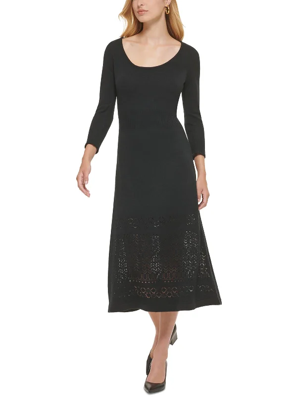 VintageWomens Knit Scoop Neck Sweaterdress