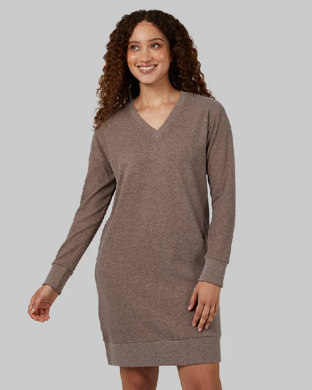 TrendyWOMEN'S SOFT SWEATER KNIT VNECK DRESS