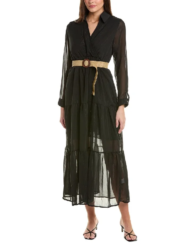 ClassyANNA KAY Medussa Silk-Blend Shirtdress