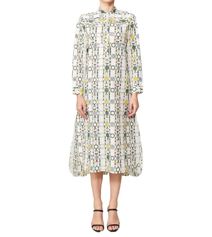 Chic-effortlessAnnalise Khadi Cotton Shirt Dress In Spheres
