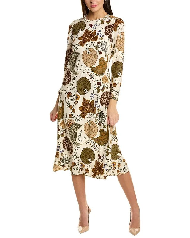 Sheer & mysteriousLafayette 148 New York Flare Midi Dress