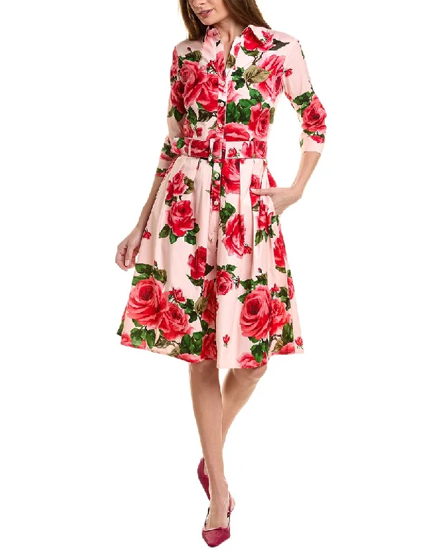 CaptivatingSamantha Sung Audrey 1 3/4-Sleeve Shirtdress