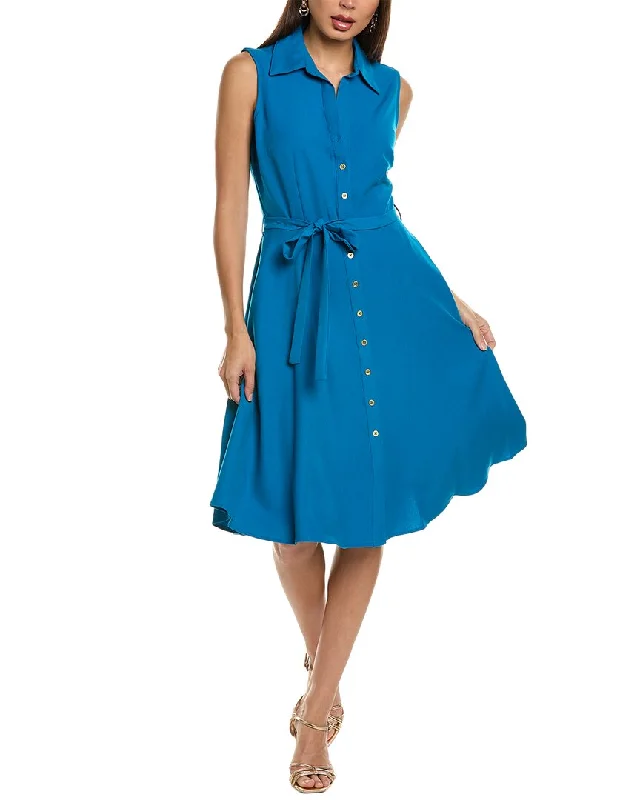 Classic-cutSharagano Tie Waist Shirtdress