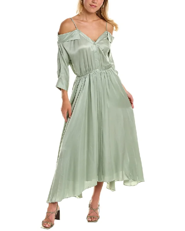 NostalgicSIMKHAI Kiari Silk-Blend Shirtdress