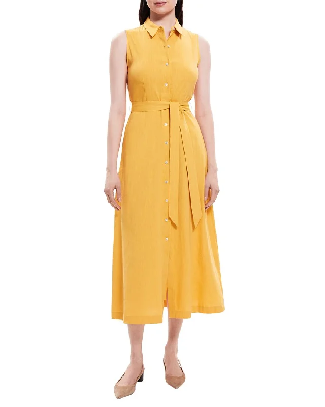 Sophisticated-simplicityTheory Volume Linen-Blend Shirtdress