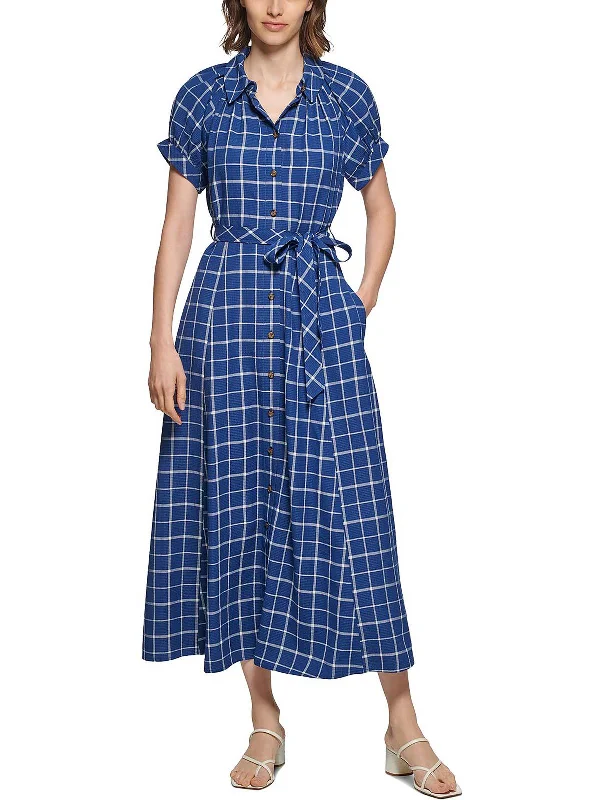 Luxe-basicsWomens Collared Maxi Shirtdress