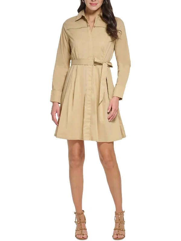 Minimal-glamWomens Collared Mini Shirtdress