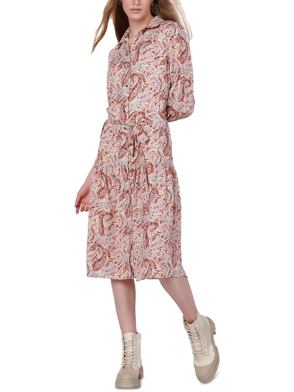 High-streetWomens Paisley Polyester Shirtdress
