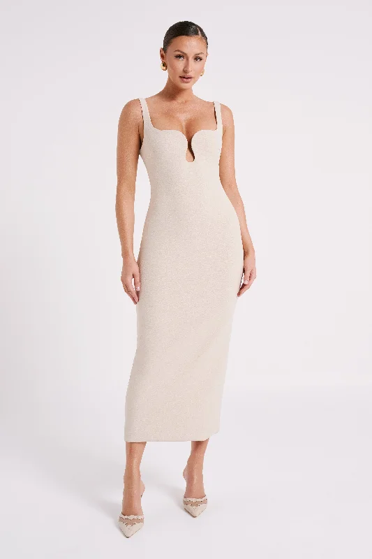 Sporty-streetDimi Scoop Neck Midi Dress - Cream