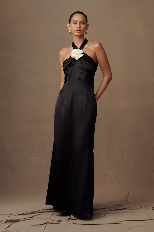 AntiqueDylan Rose Halter Maxi Dress - Black