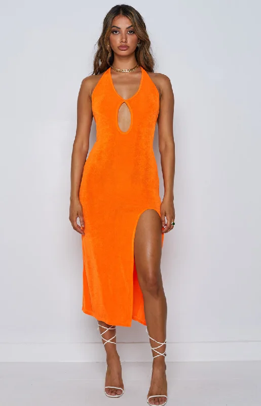 Earthy eleganceHelena Midi Dress Orange