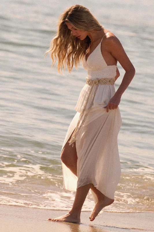 Luxe-basicsLighter Than Air Smocked Halter Maxi Dress
