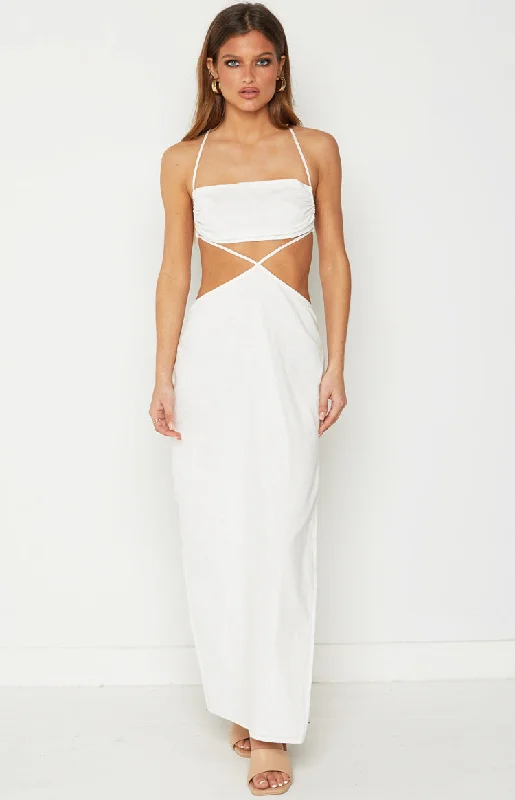 Warm-weather charmMimi White Midi Dress