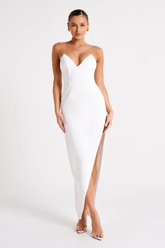 TrendyNatasha Pointed Corset Maxi Dress - White