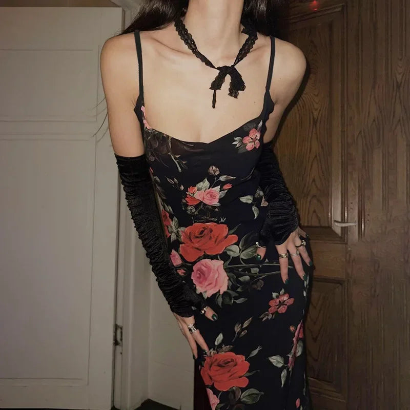 Old-school charmRome Nights Flower Print Maxi Dress