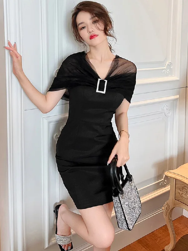 Old-money aestheticWomen Elegant Chic Mesh Dress