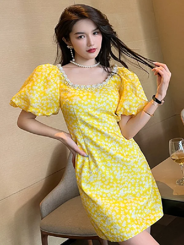 Hepburn-esqueWomen Sweet Square Prom Dress