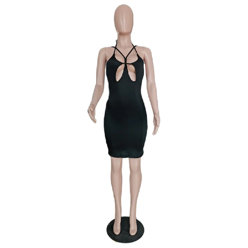 Streamlined-techWomen's Casual Halter Straps Dress