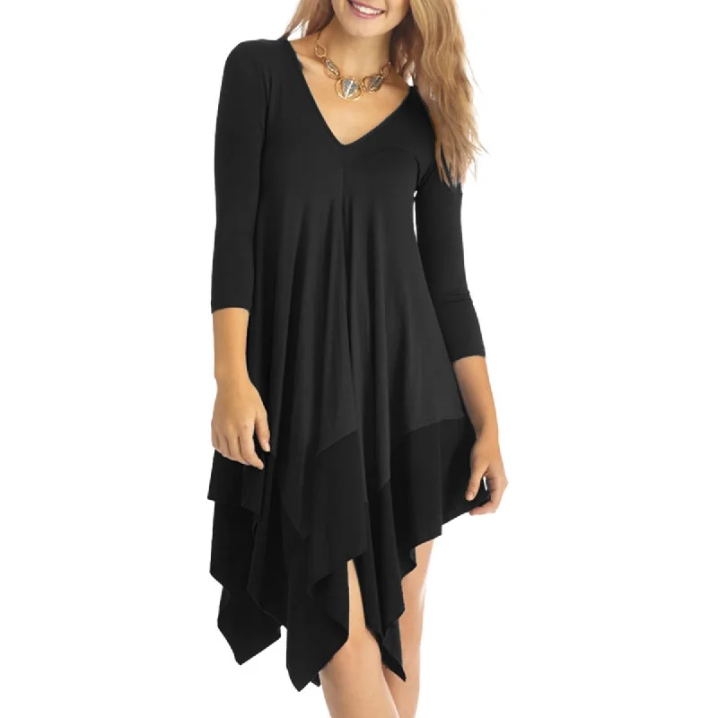 Bonded-fabricsGracia Womens Knit Maxi T-Shirt Dress