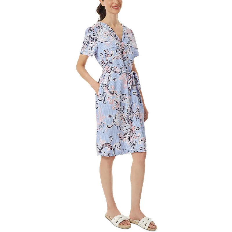 Layered-techwearJones New York Womens Pockets Knee-Length T-Shirt Dress