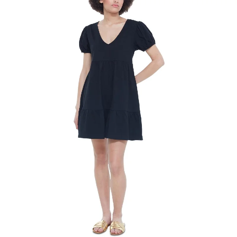 British eleganceBlack Tape_ Womens   Party Mini Shift Dress