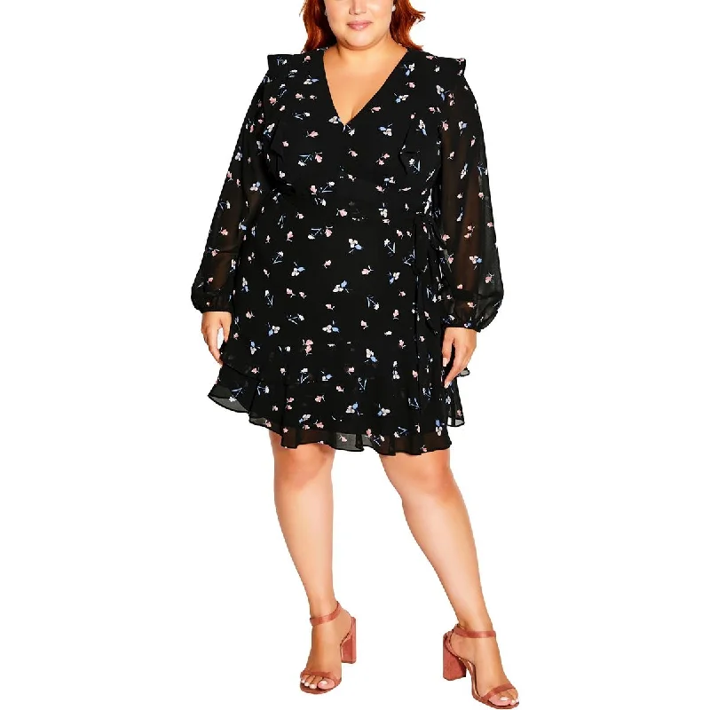 High-fashionCity Chic Womens Plus Party Mini Shift Dress