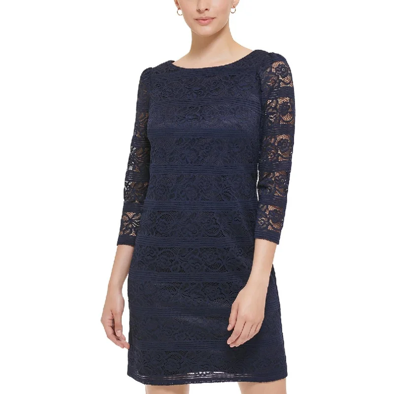 Victorian-inspiredJessica Howard Womens Lace 3/4 Sleeves Shift Dress
