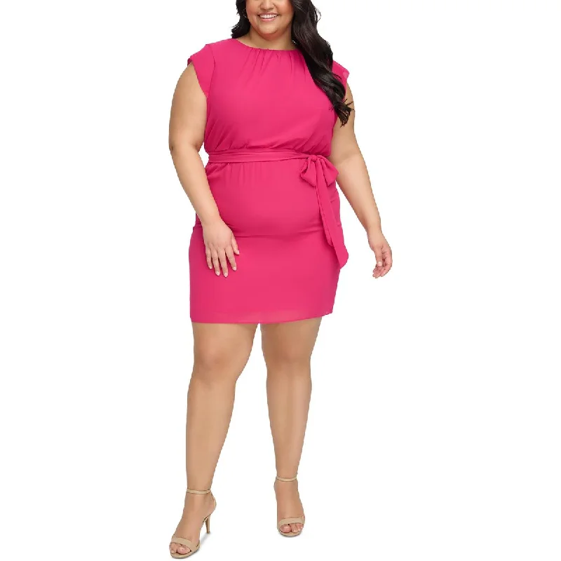 Minimal-glamJessica Howard Womens Plus Gathered Above Knee Shift Dress