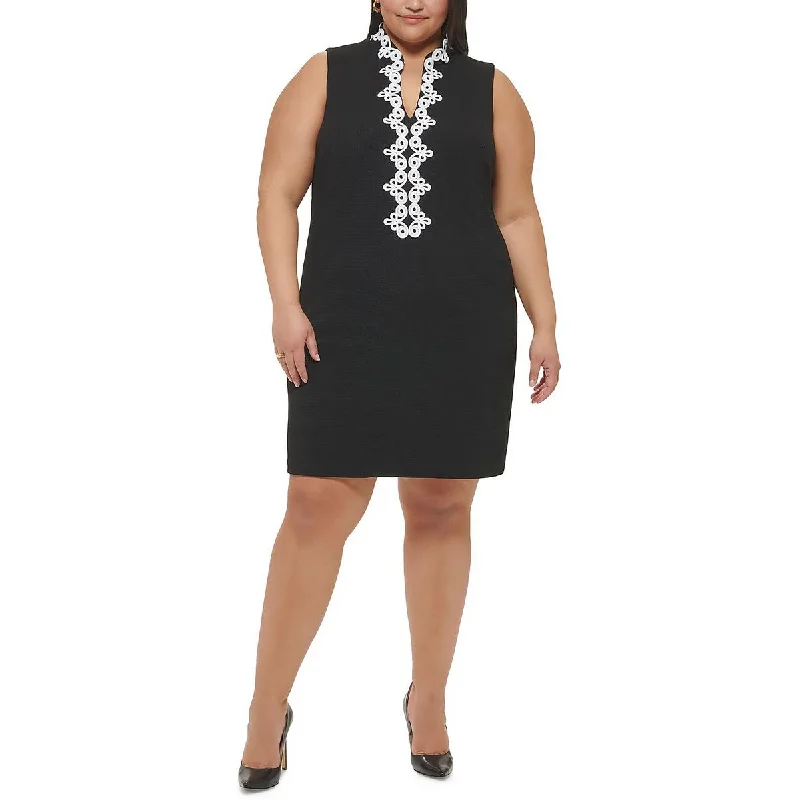 Hepburn-esqueJessica Howard Womens Plus Work Knee-Length Shift Dress