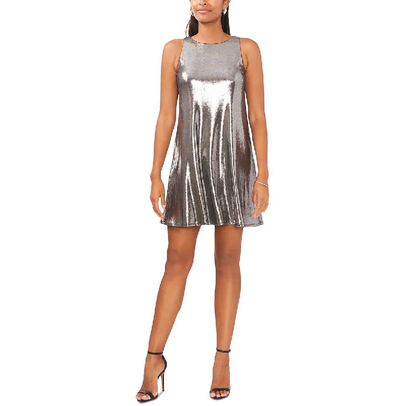 Romantic vintageMSK Womens Metallic Knee Shift Dress