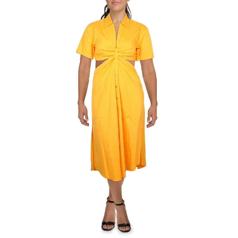 PolishedNicole Miller Womens Daytime Midi Shirtdress