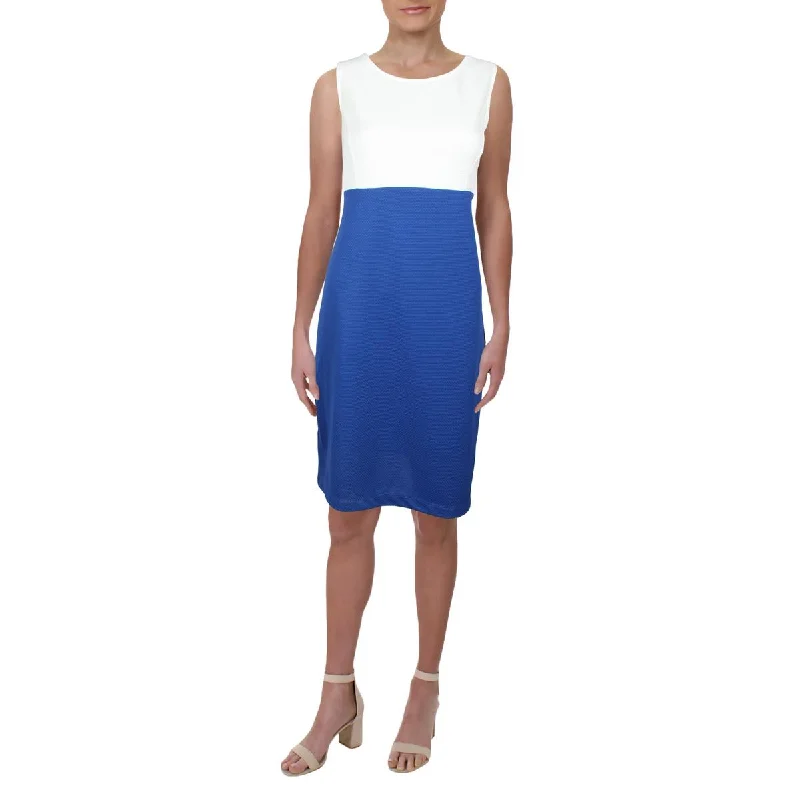 Sleek-dystopianNY Collection Womens Petites Knit Sleeveless Shift Dress