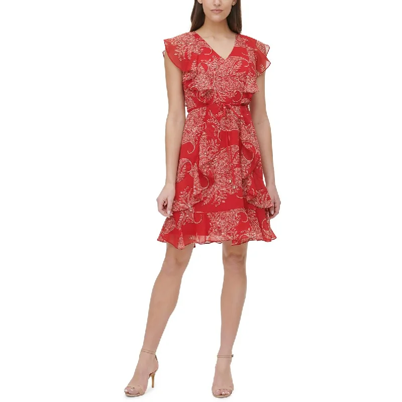 Old Hollywood glamTommy Hilfiger Womens Paisley Knee-Length Shift Dress