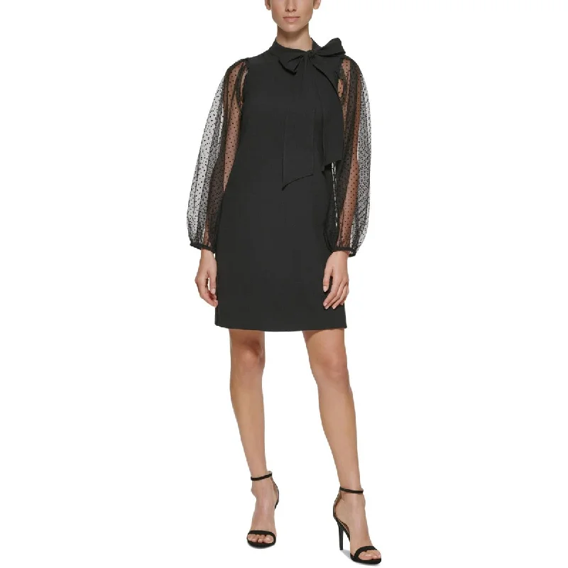 Parisian classicVince Camuto Womens Mesh Dot Knee-Length Shift Dress