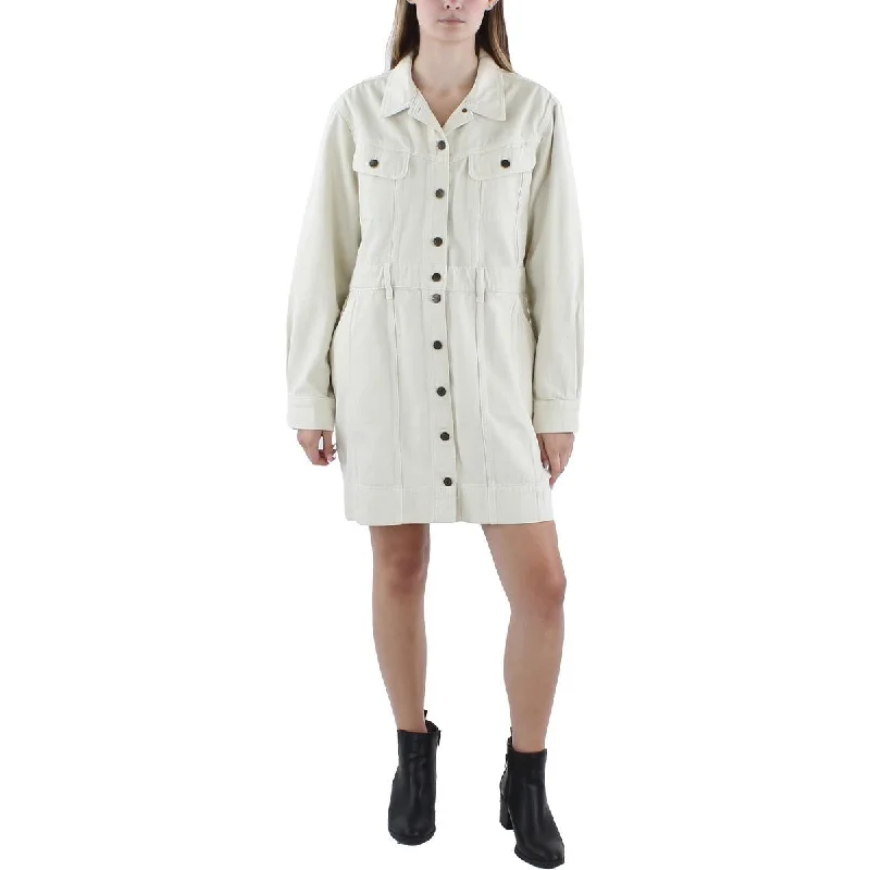 Minimal-streetLauren Ralph Lauren Womens Cotton Denim Mini Shirtdress