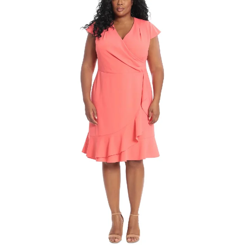 Layered effortlessLondon Times Womens Plus Ruffled  Shift Dress