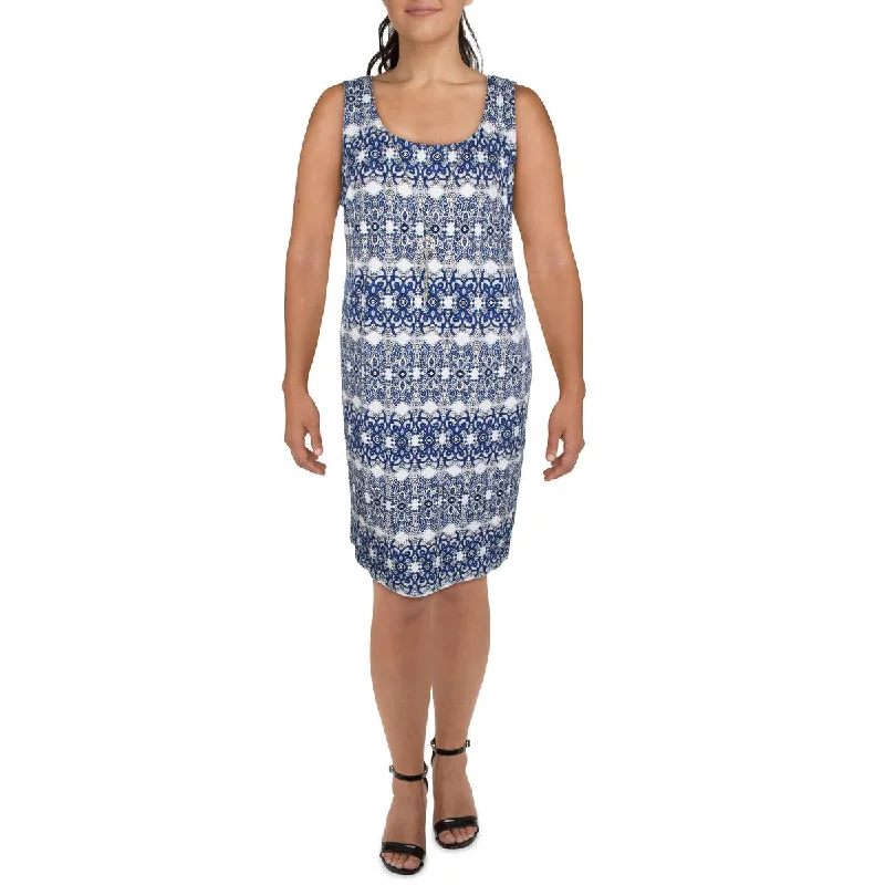 Ultra-feminineR&M Richards Womens Plus Floral Sleeveless Shift Dress