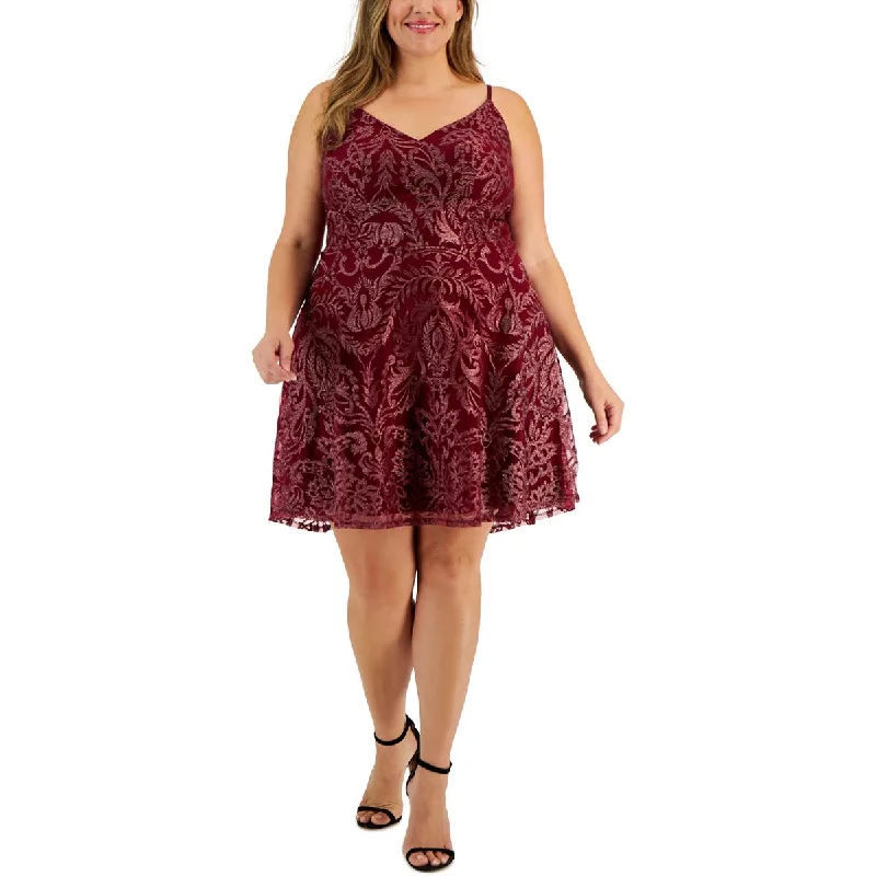 Shimmer & shineSpeechless Womens Plus Formal Foral Shift Dress