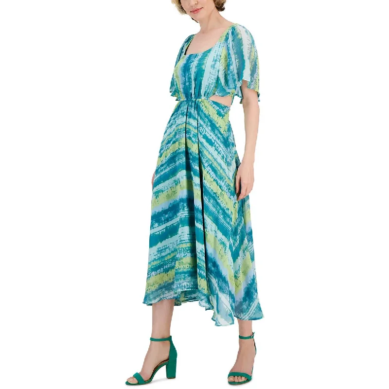 Graceful movementTaylor Womens Cut Out Tea Length Shift Dress
