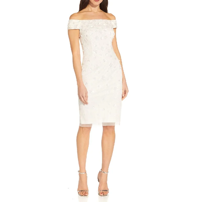 Essential dressingAdrianna Papell Womens Applique Midi Bodycon Dress