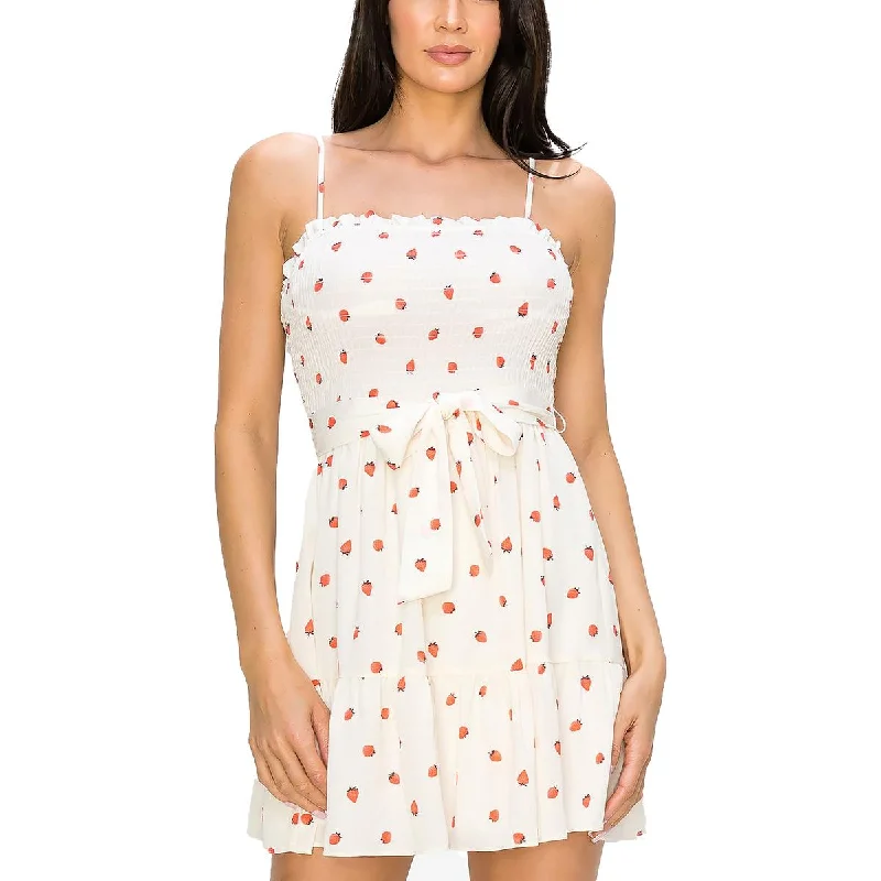 EdgyB. Darlin Womens Juniors Printed Mini Sheath Dress