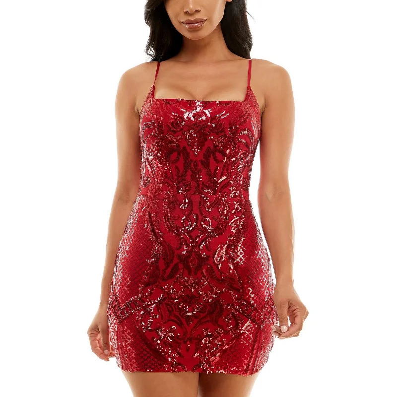 Elegant simplicityBee Darlin Womens Juniors Sequined Mesh Bodycon Dress