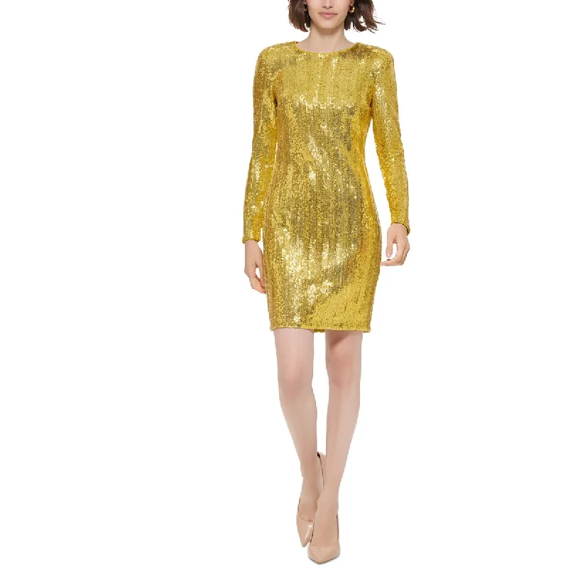 Muted-tone minimalismCalvin Klein Womens Sequined Mini Sheath Dress