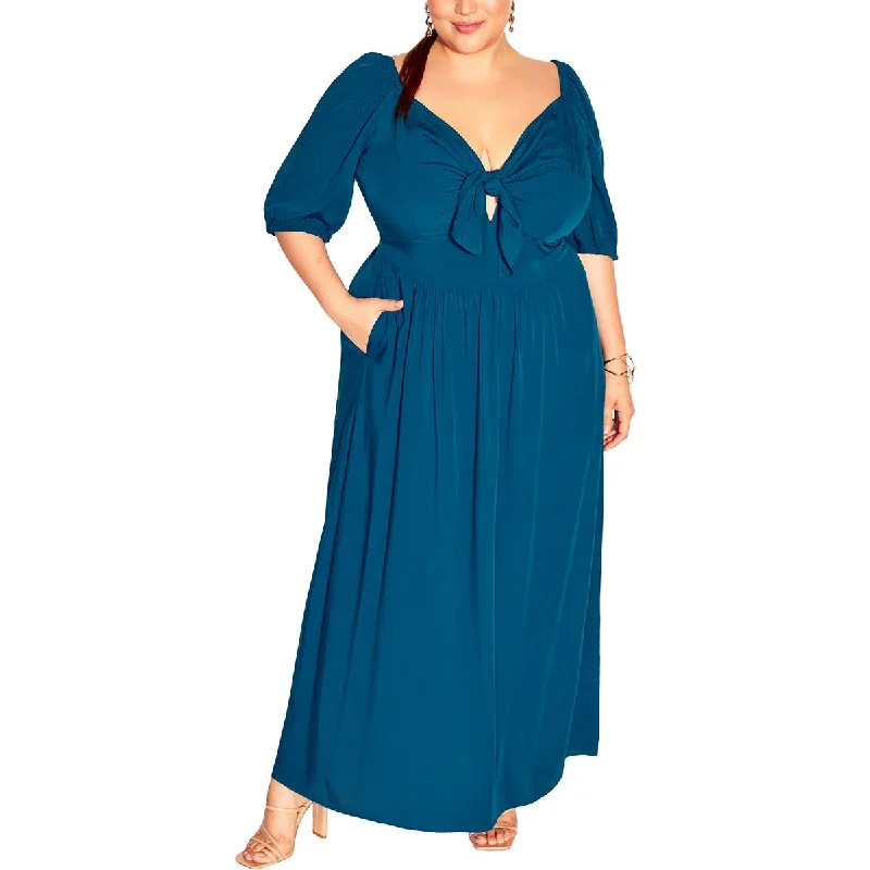 Romantic laceCity Chic Womens Flared Fitted Maxi Dress