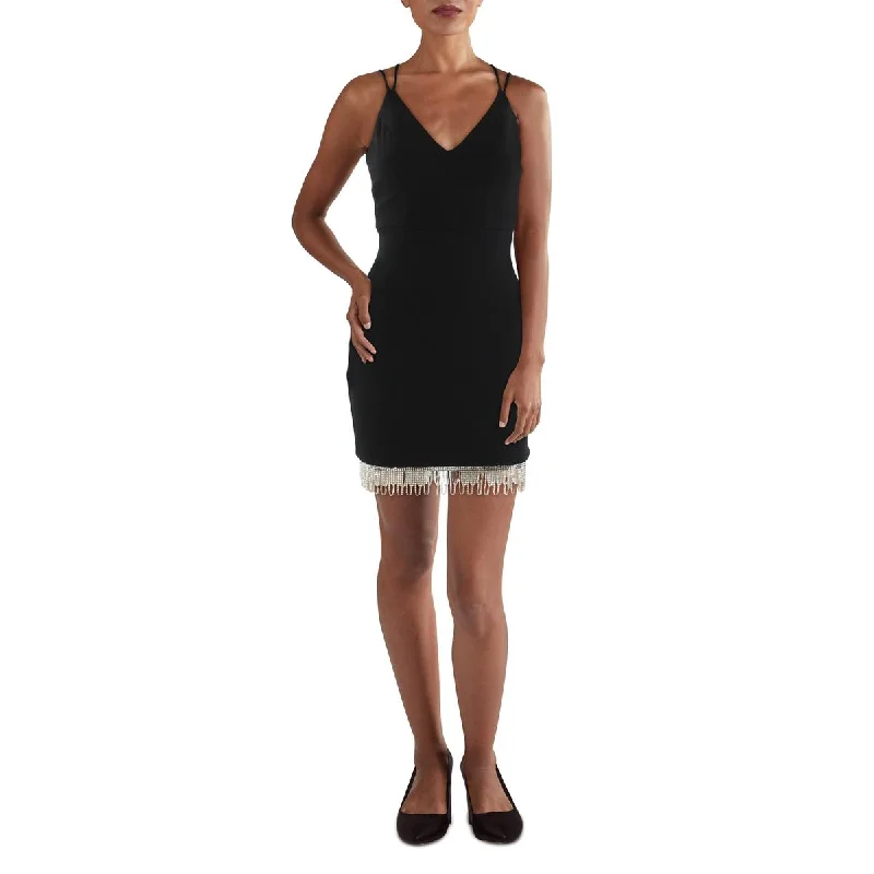 Bold-cutCity Studios Womens Juniors Embellished Short Bodycon Dress