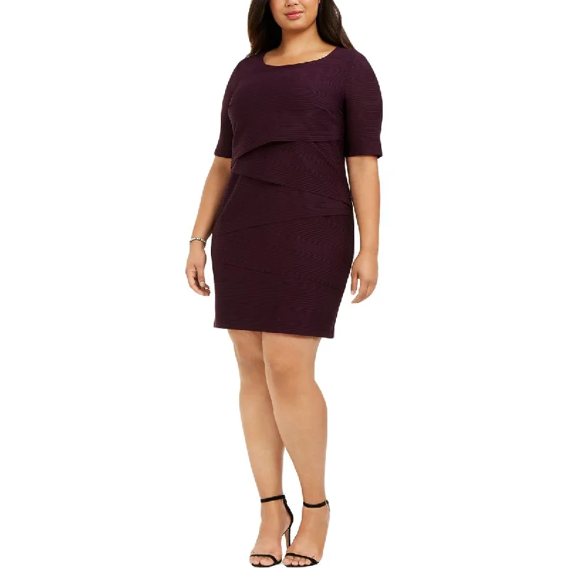Sun-drenched styleConnected Apparel Womens Plus Jersey Tiered Sheath Dress
